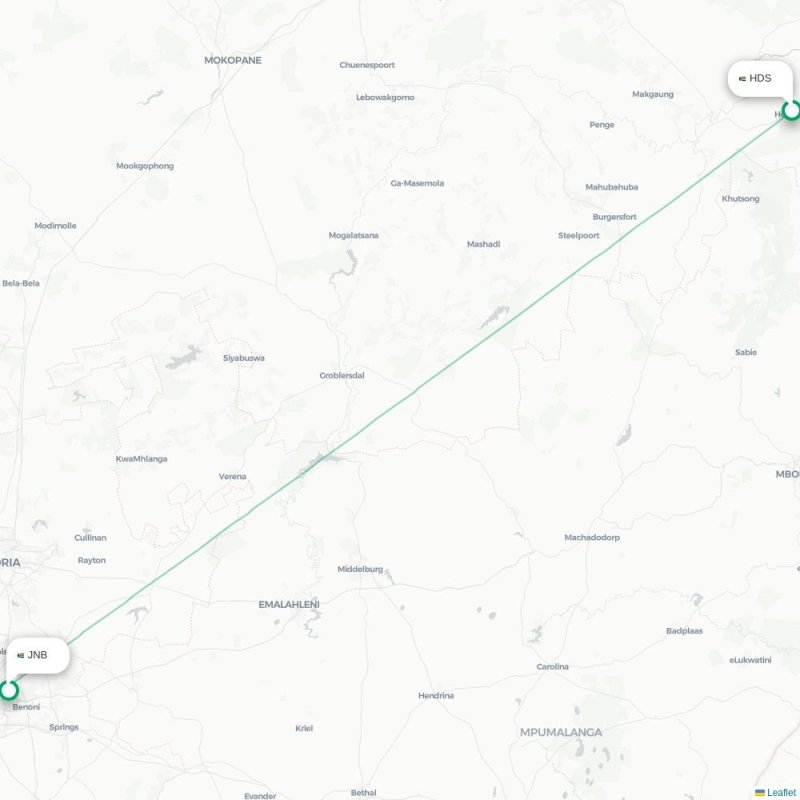 HDS - JNB route map