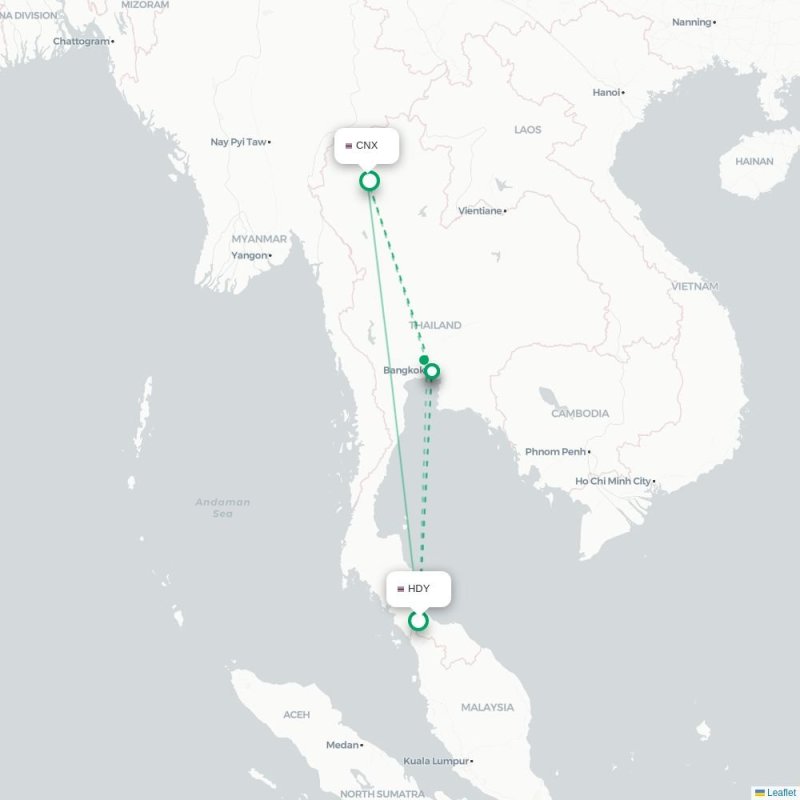 HDY - CNX route map