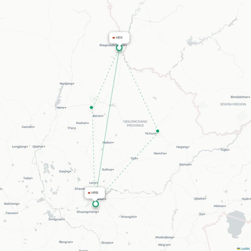 HEK - HRB route map