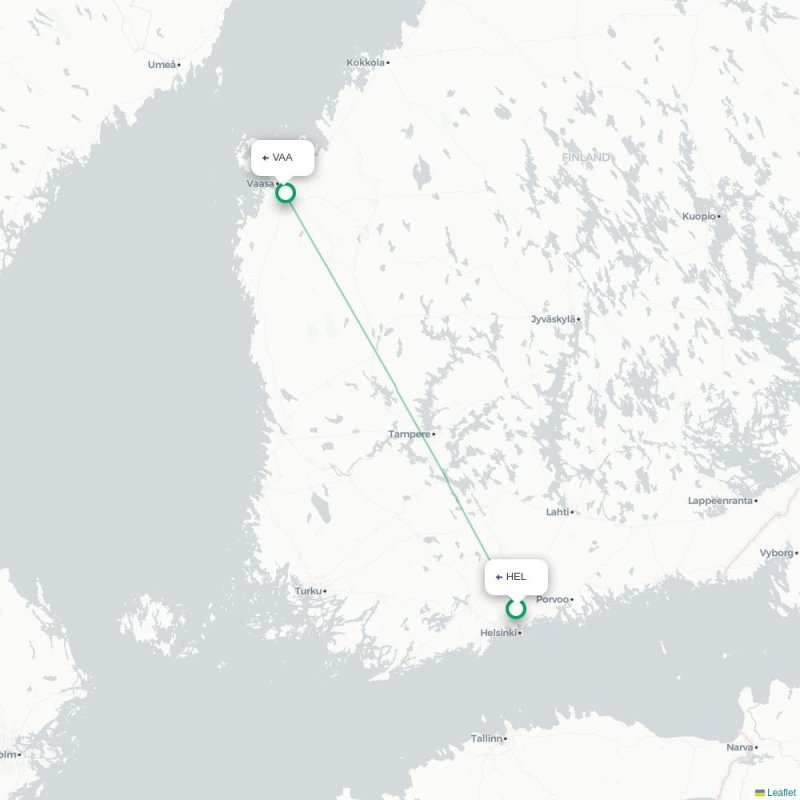 HEL - VAA route map