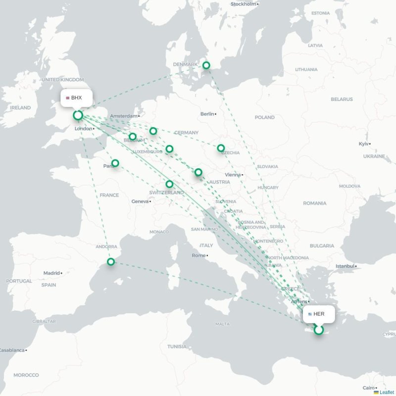 HER - BHX route map