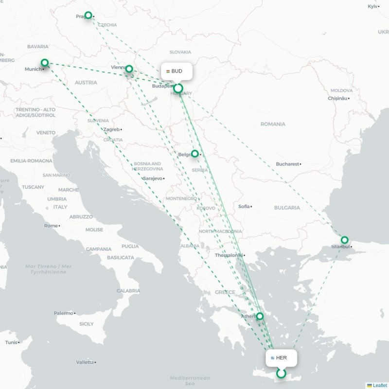 HER - BUD route map