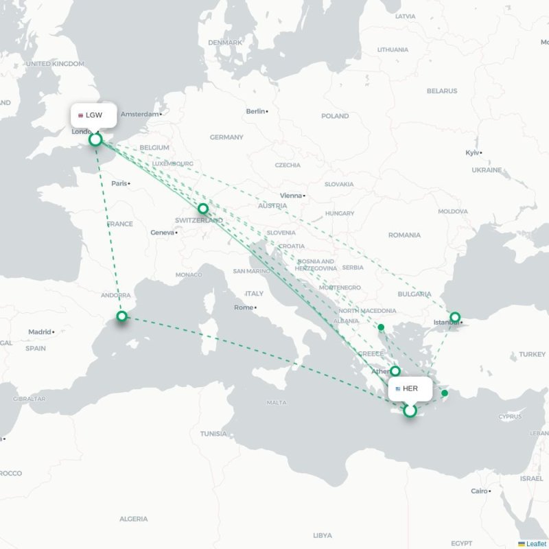 HER - LGW route map