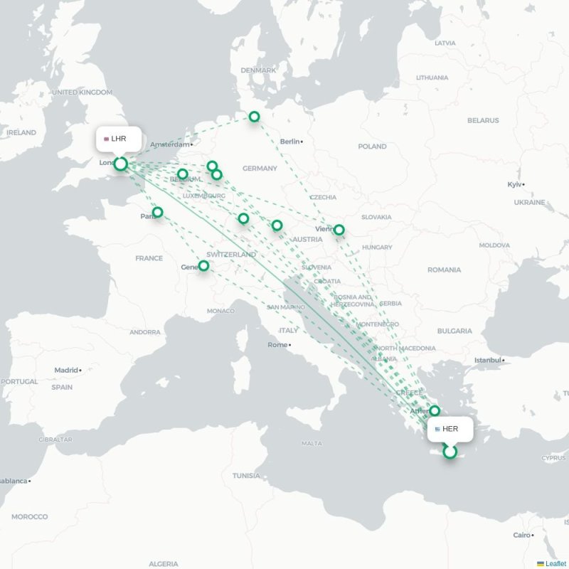 HER - LHR route map