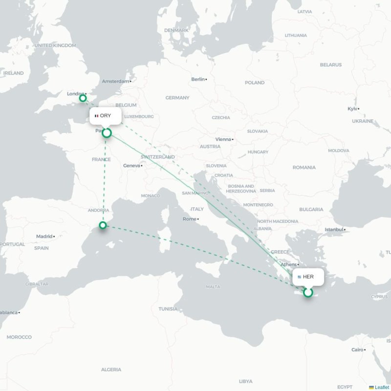 HER - ORY route map