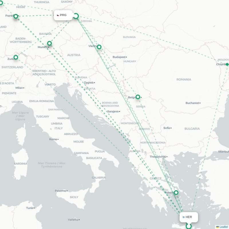 HER - PRG route map