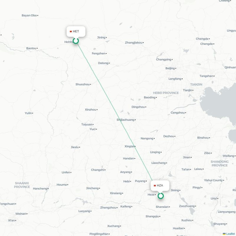 HET - HZA route map