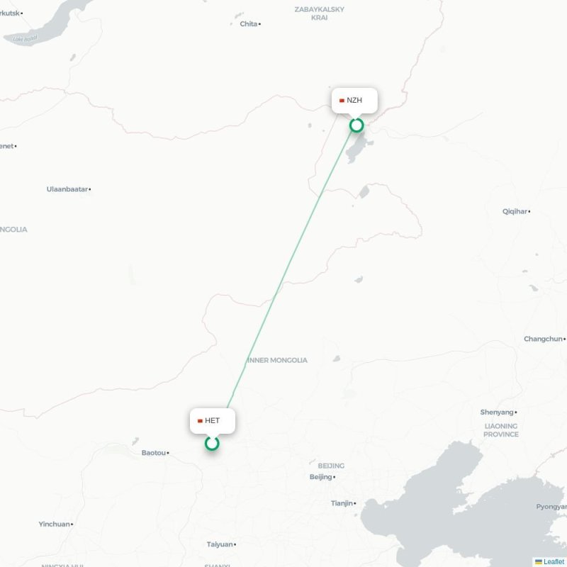 HET - NZH route map