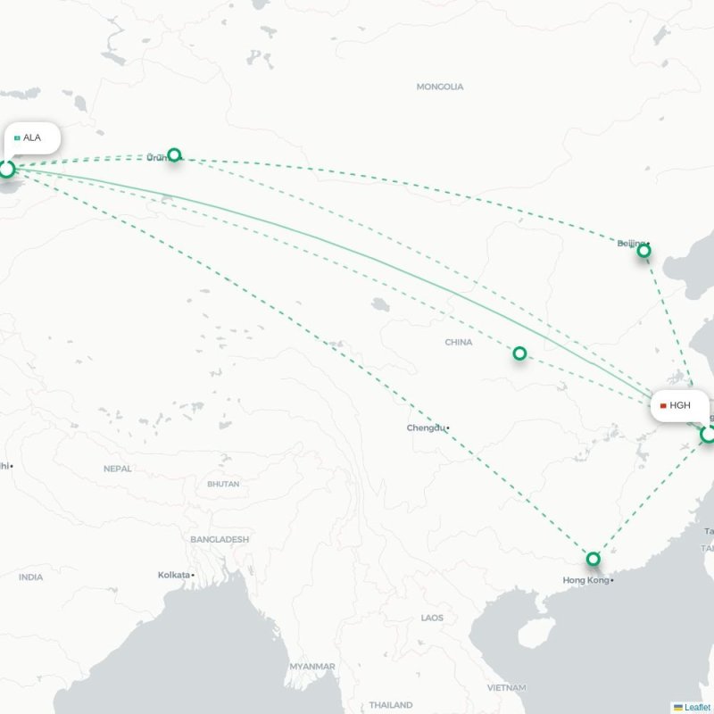 HGH - ALA route map