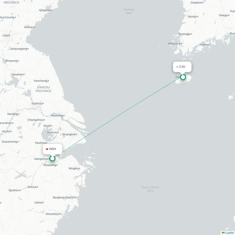 HGH - CJU route map