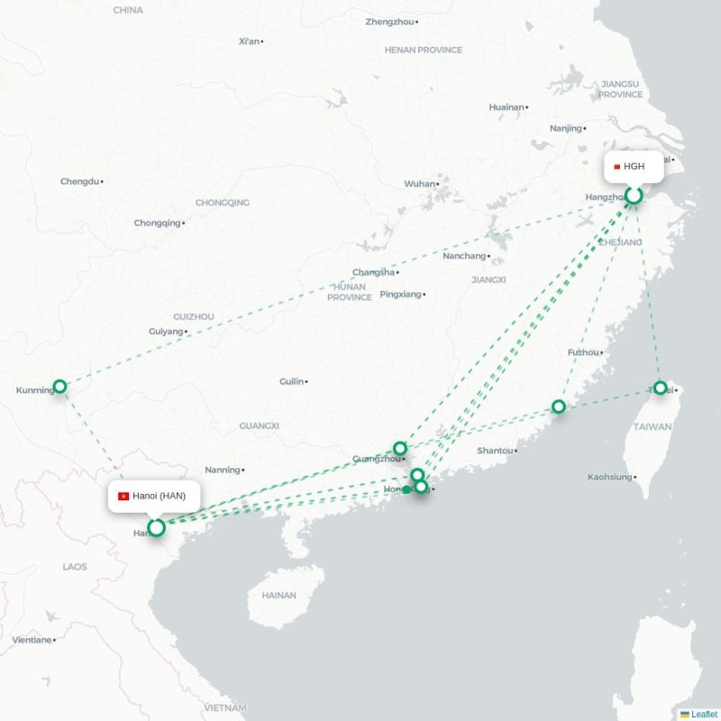 HGH - HAN route map