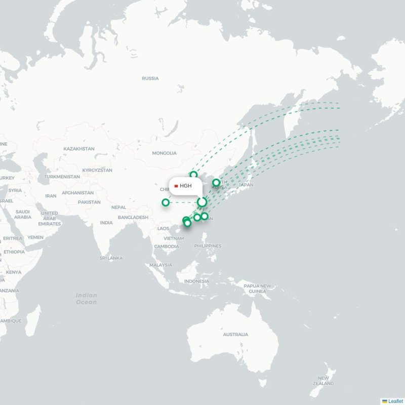 HGH - LAX route map