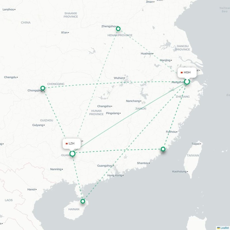 HGH - LZH route map