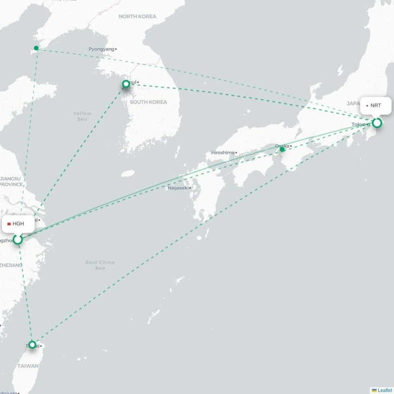 HGH - NRT route map