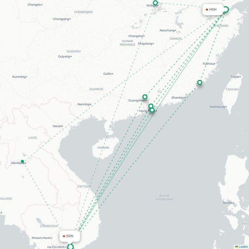 HGH - SGN route map