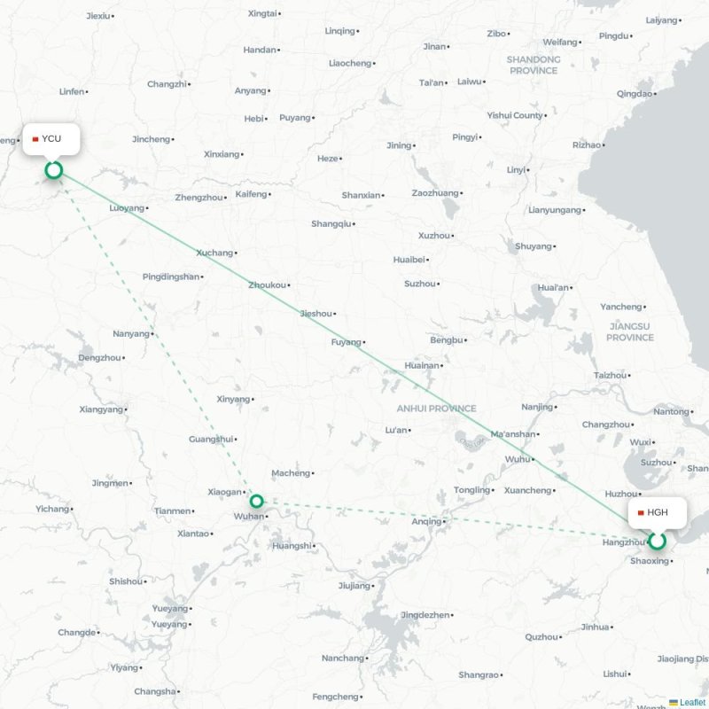 HGH - YCU route map