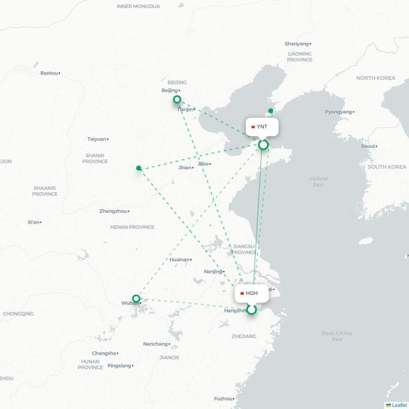 HGH - YNT route map