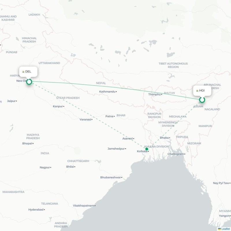 HGI - DEL route map