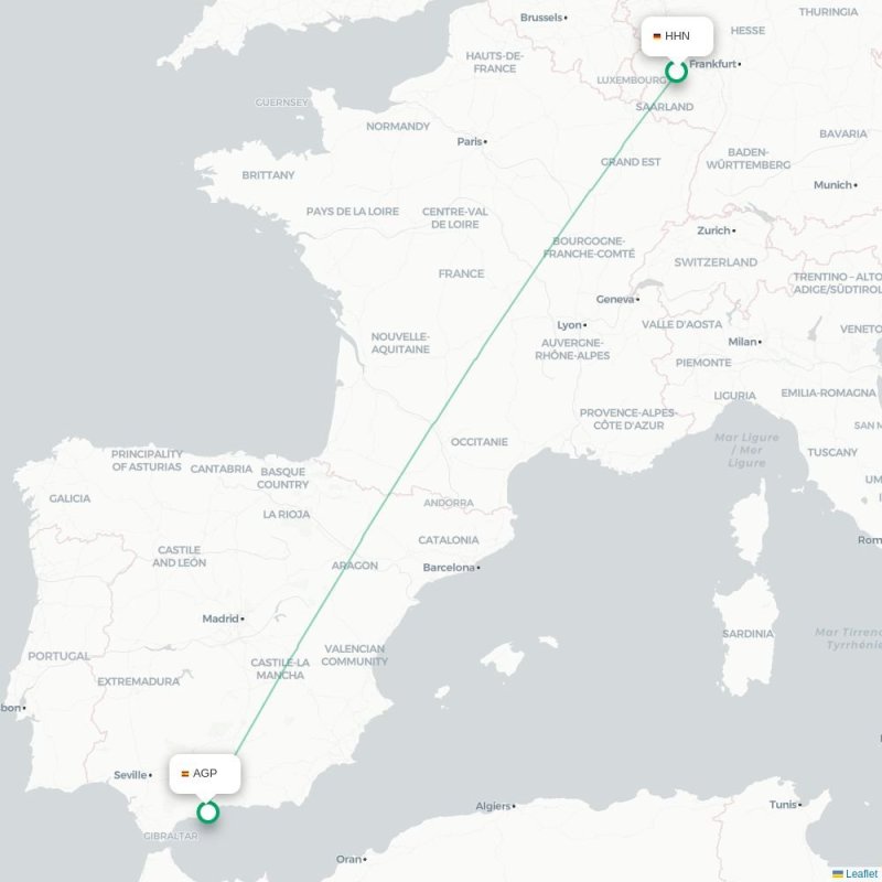 HHN - AGP route map