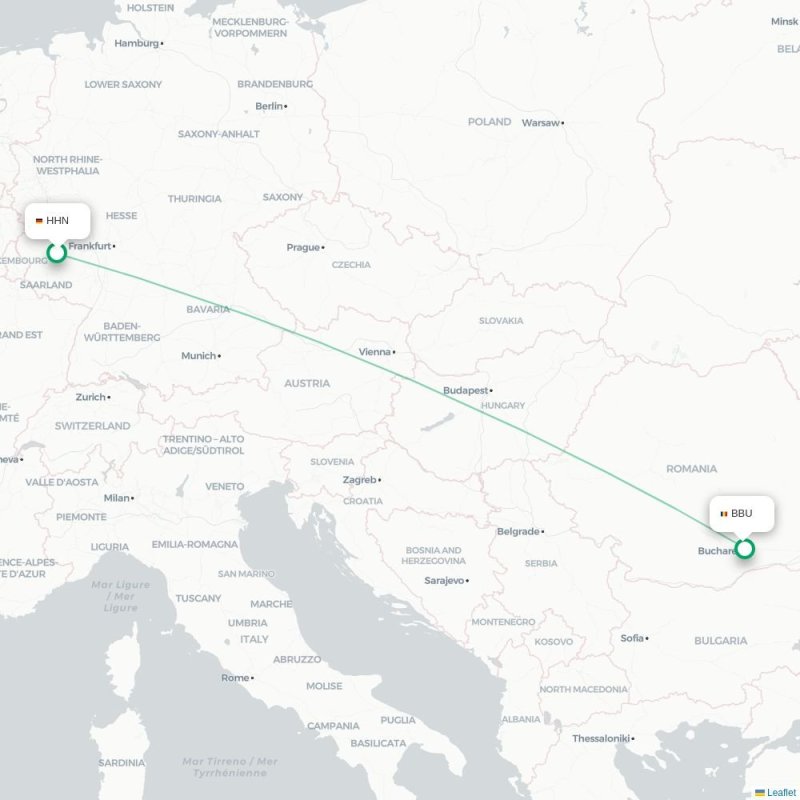 HHN - BBU route map