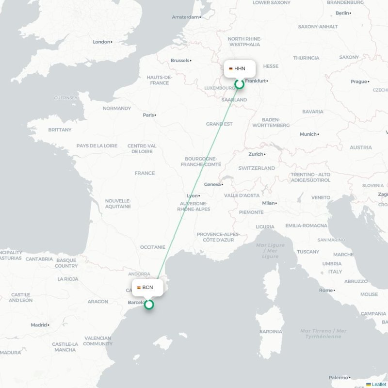 HHN - BCN route map