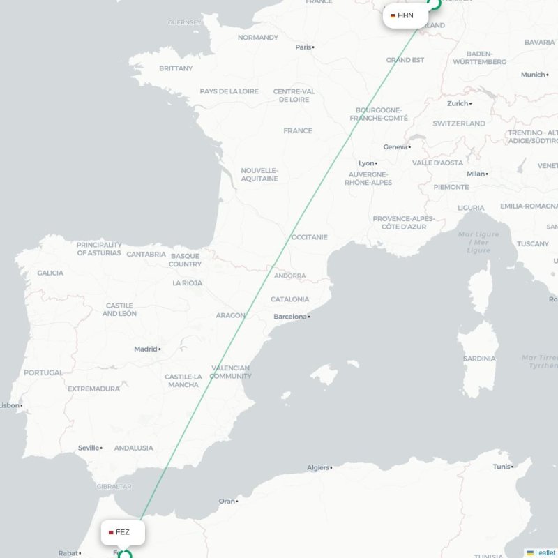 HHN - FEZ route map