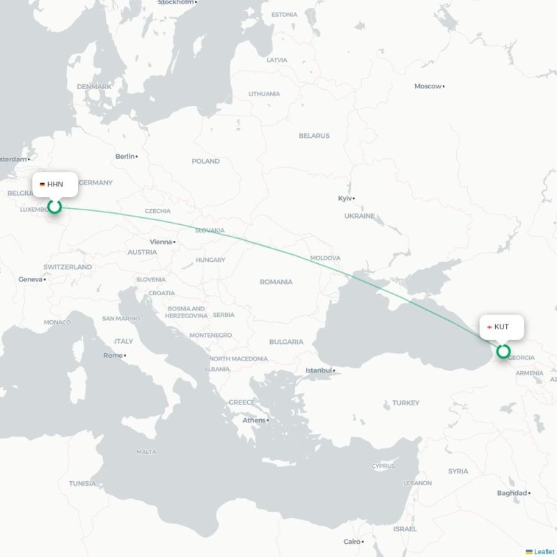 HHN - KUT route map