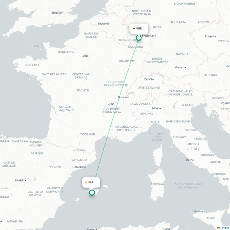 HHN - PMI route map