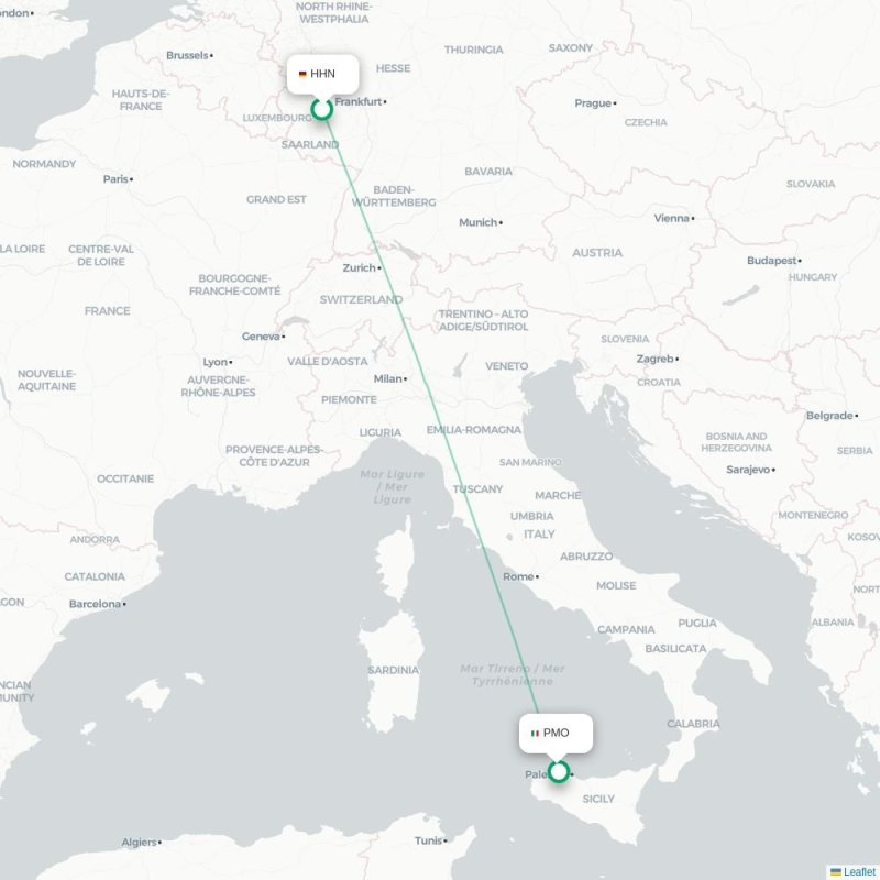 HHN - PMO route map