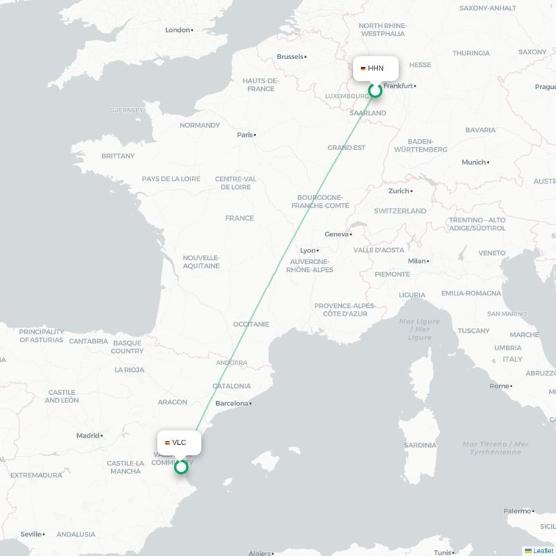 HHN - VLC route map