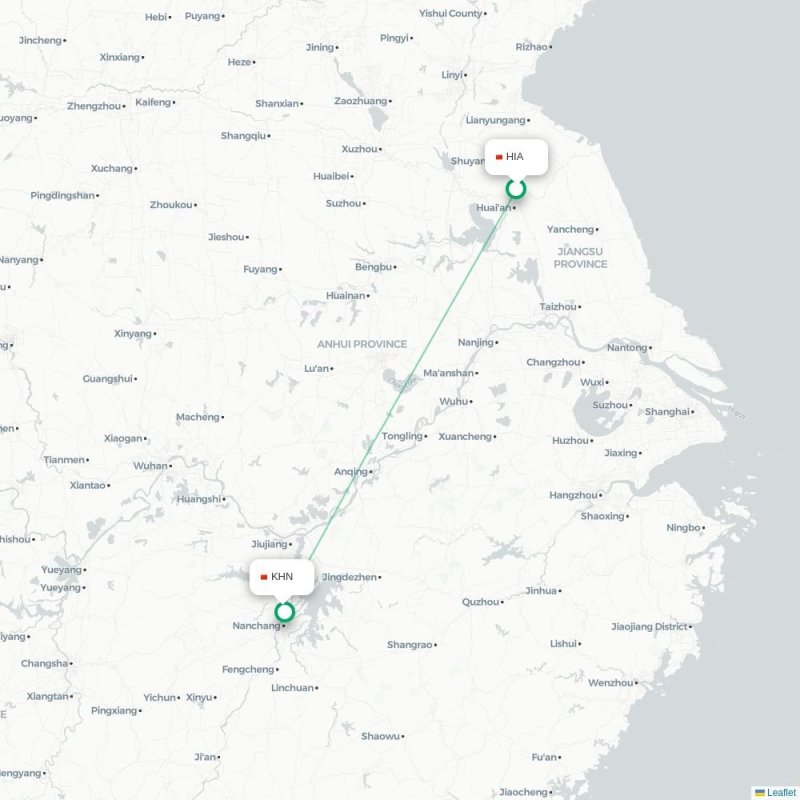 HIA - KHN route map