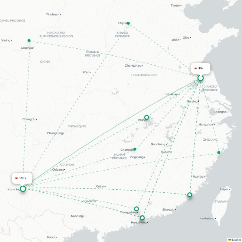 HIA - KMG route map