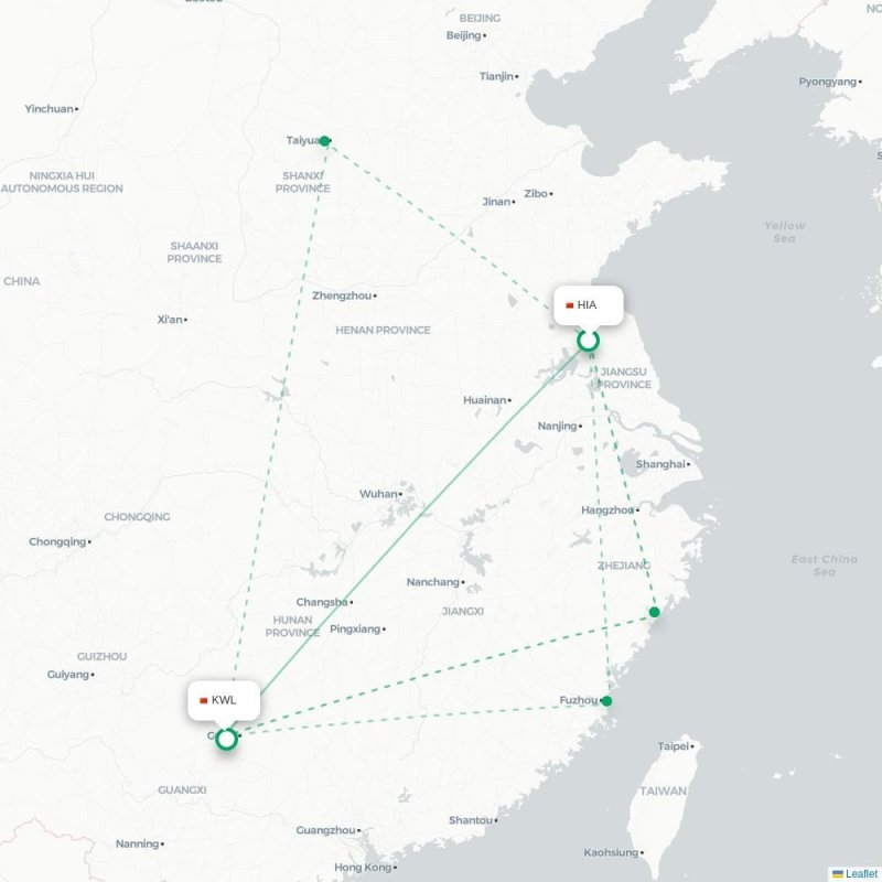 HIA - KWL route map