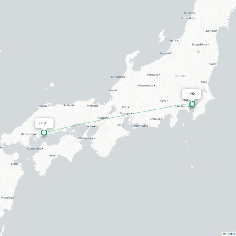 HIJ - HND route map
