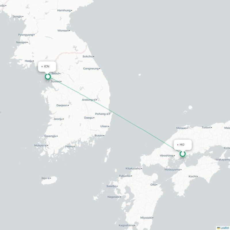 HIJ - ICN route map