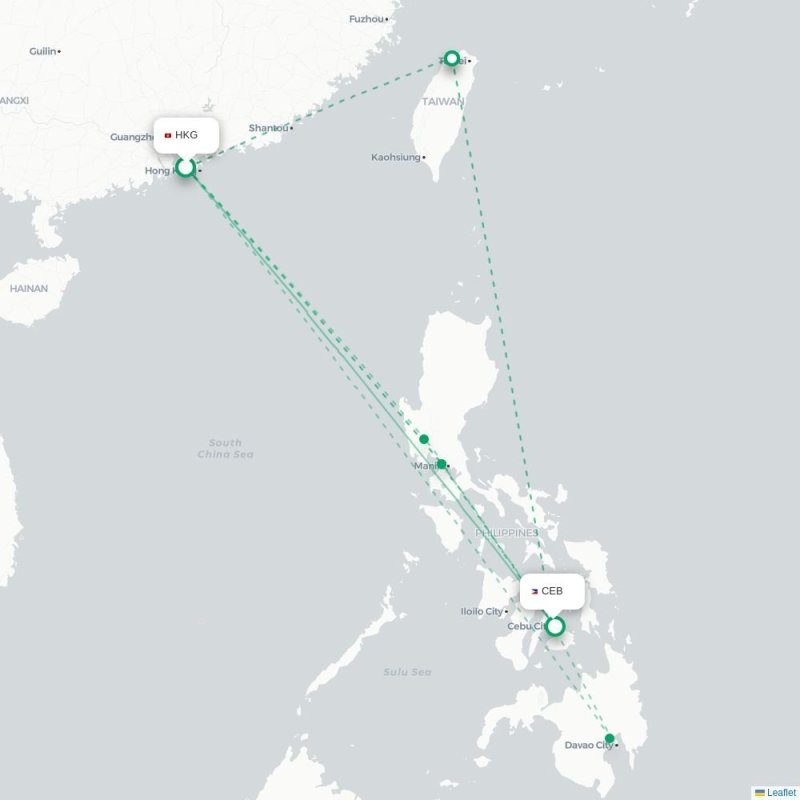 HKG - CEB route map