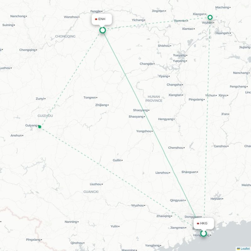 HKG - ENH route map