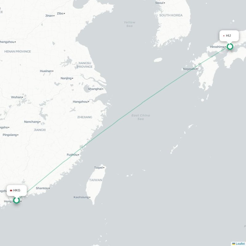 HKG - HIJ route map