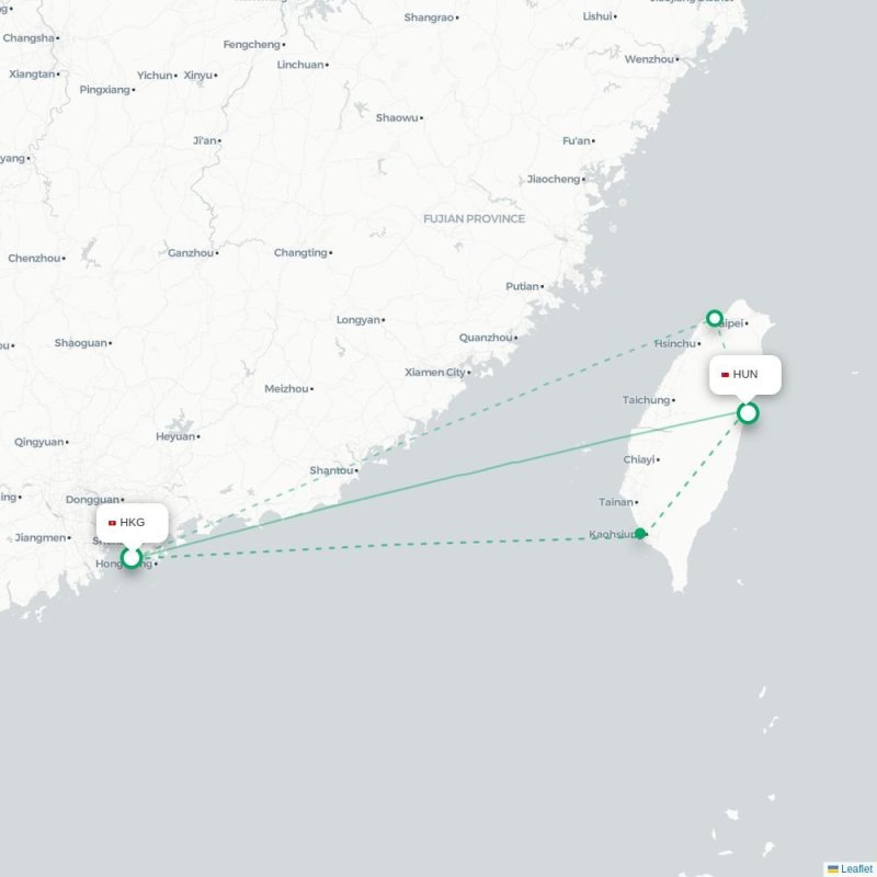 HKG - HUN route map