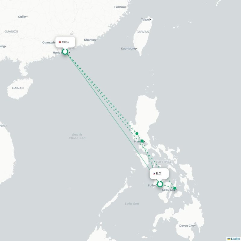 HKG - ILO route map