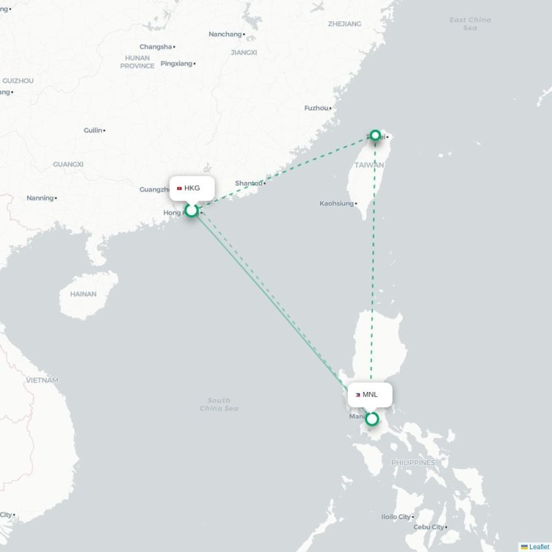 HKG - MNL route map