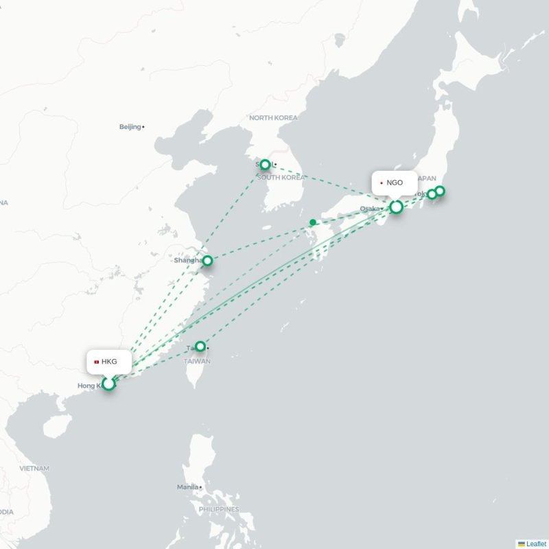 HKG - NGO route map