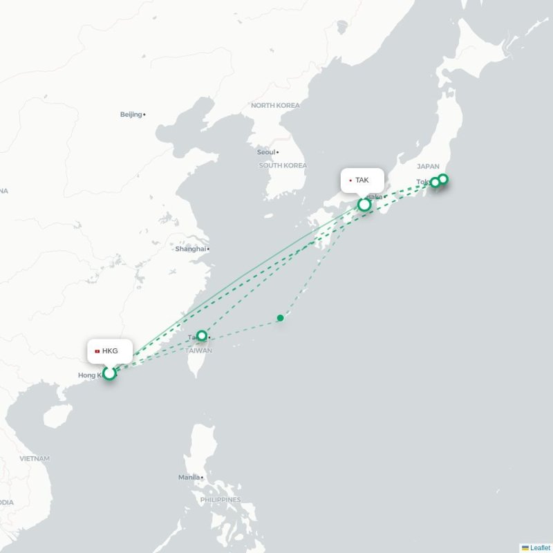 HKG - TAK route map