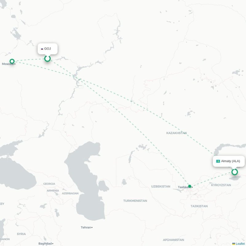 HKT - ALA route map