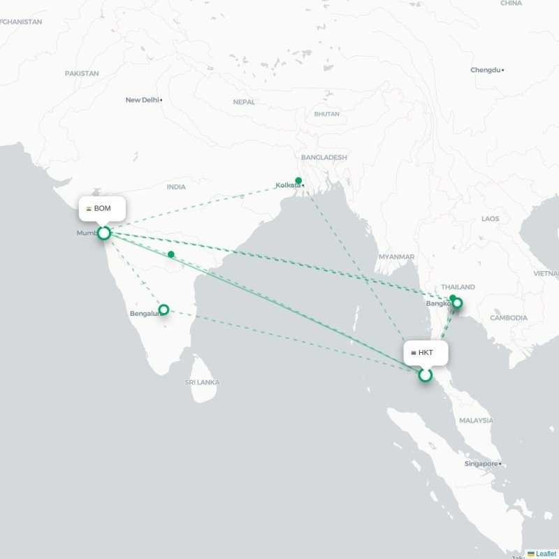 HKT - BOM route map