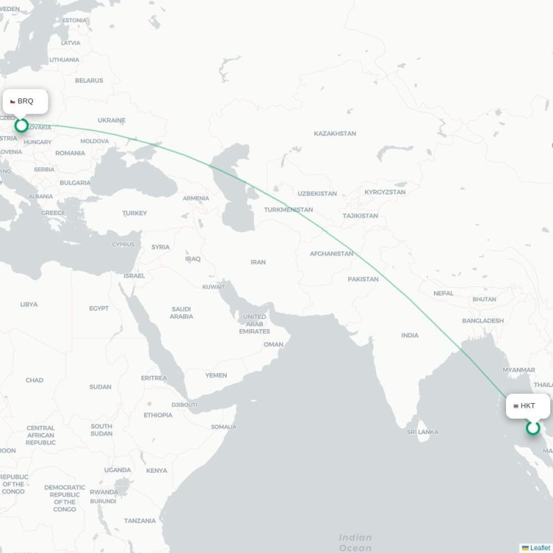HKT - BRQ route map