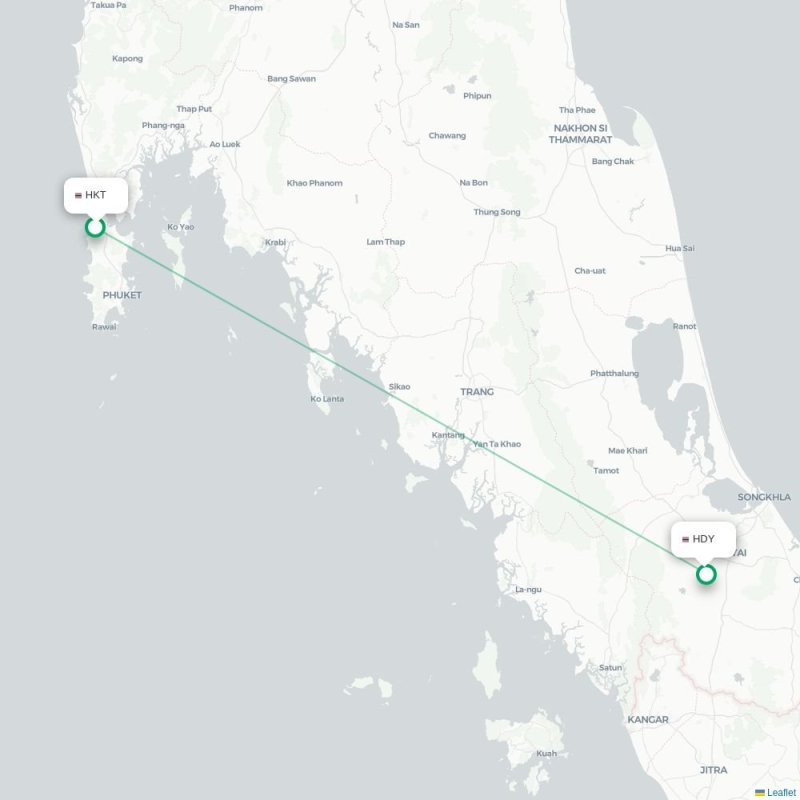HKT - HDY route map