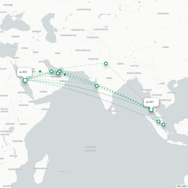 HKT - JED route map