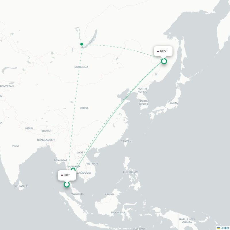 HKT - KHV route map