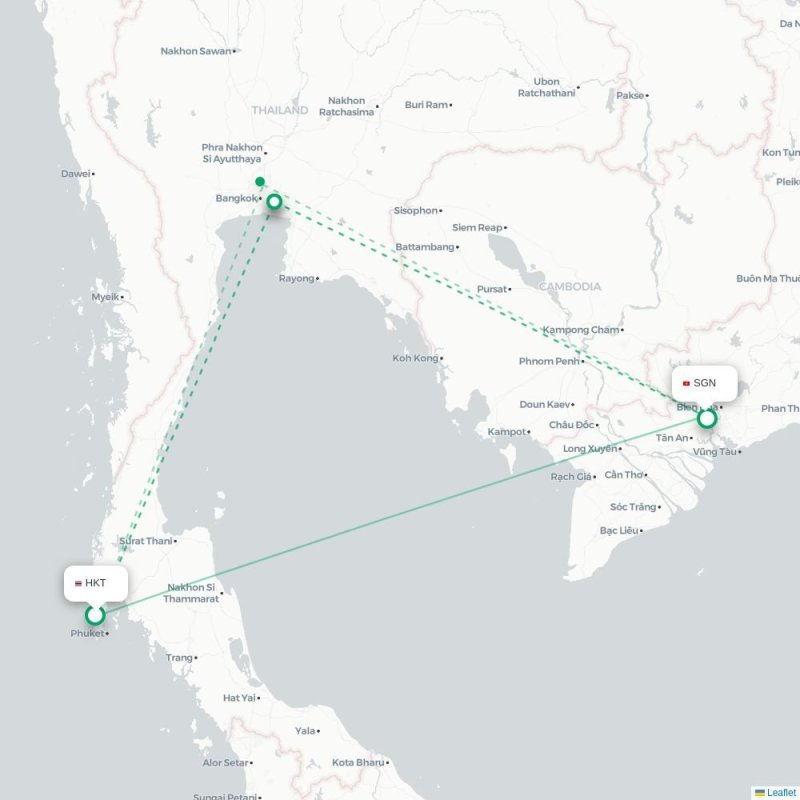 HKT - SGN route map